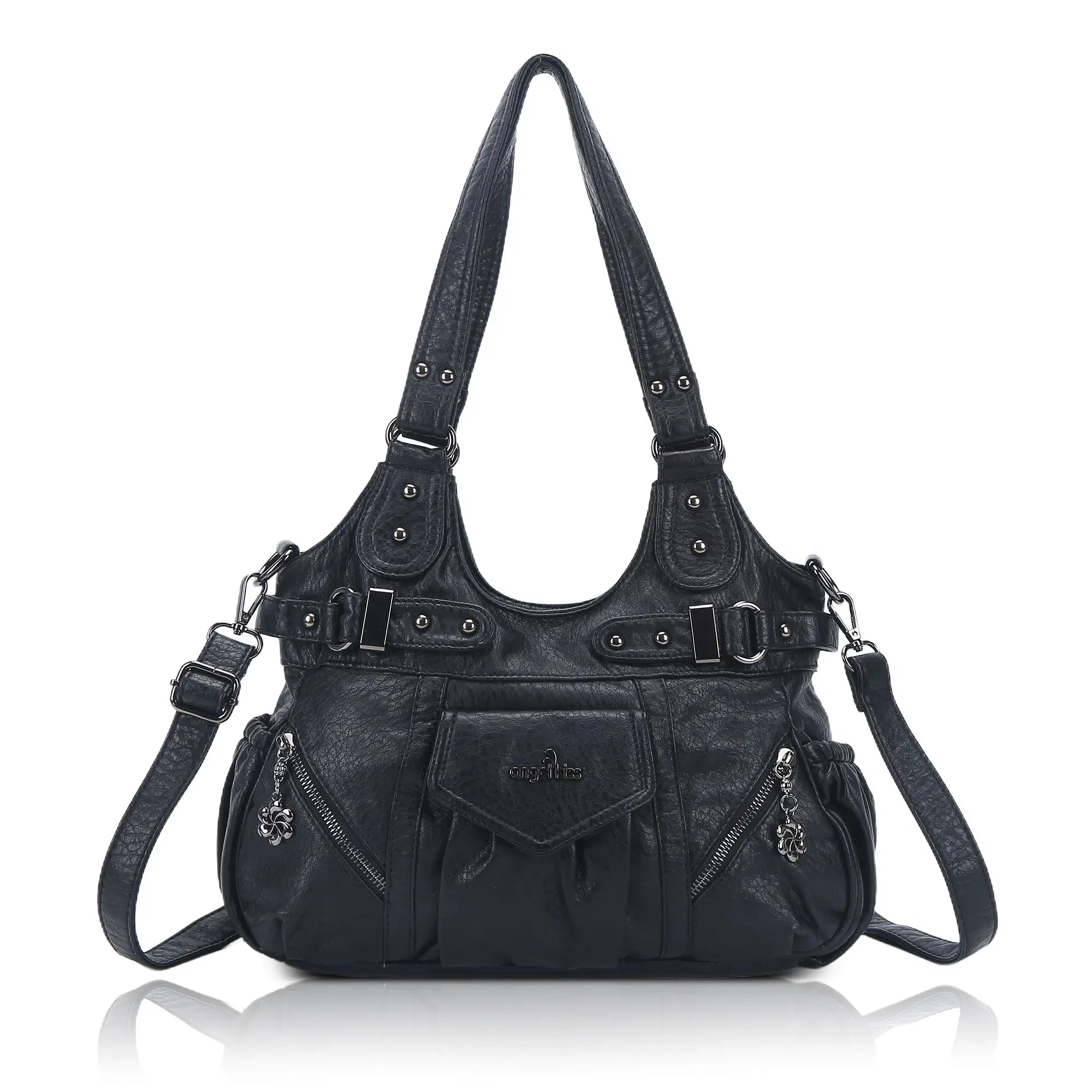 Multiple Zipper Crossbody Grunge Retro Bag