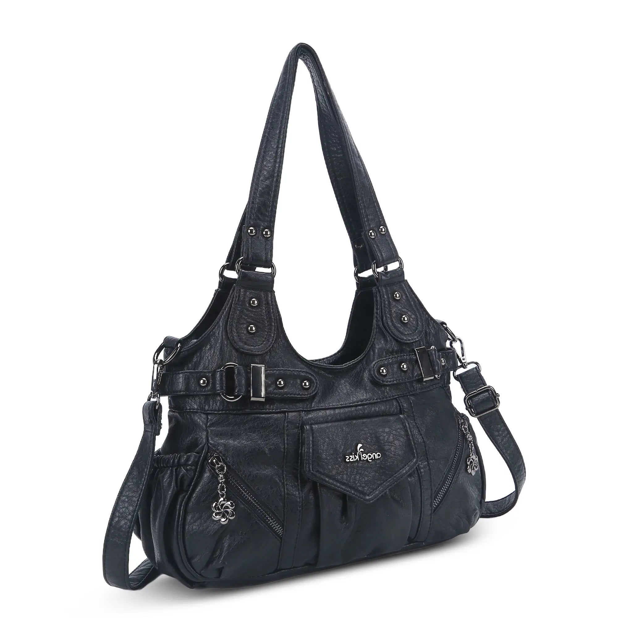 Multiple Zipper Crossbody Grunge Retro Bag