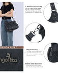 Multiple Zipper Crossbody Grunge Retro Bag