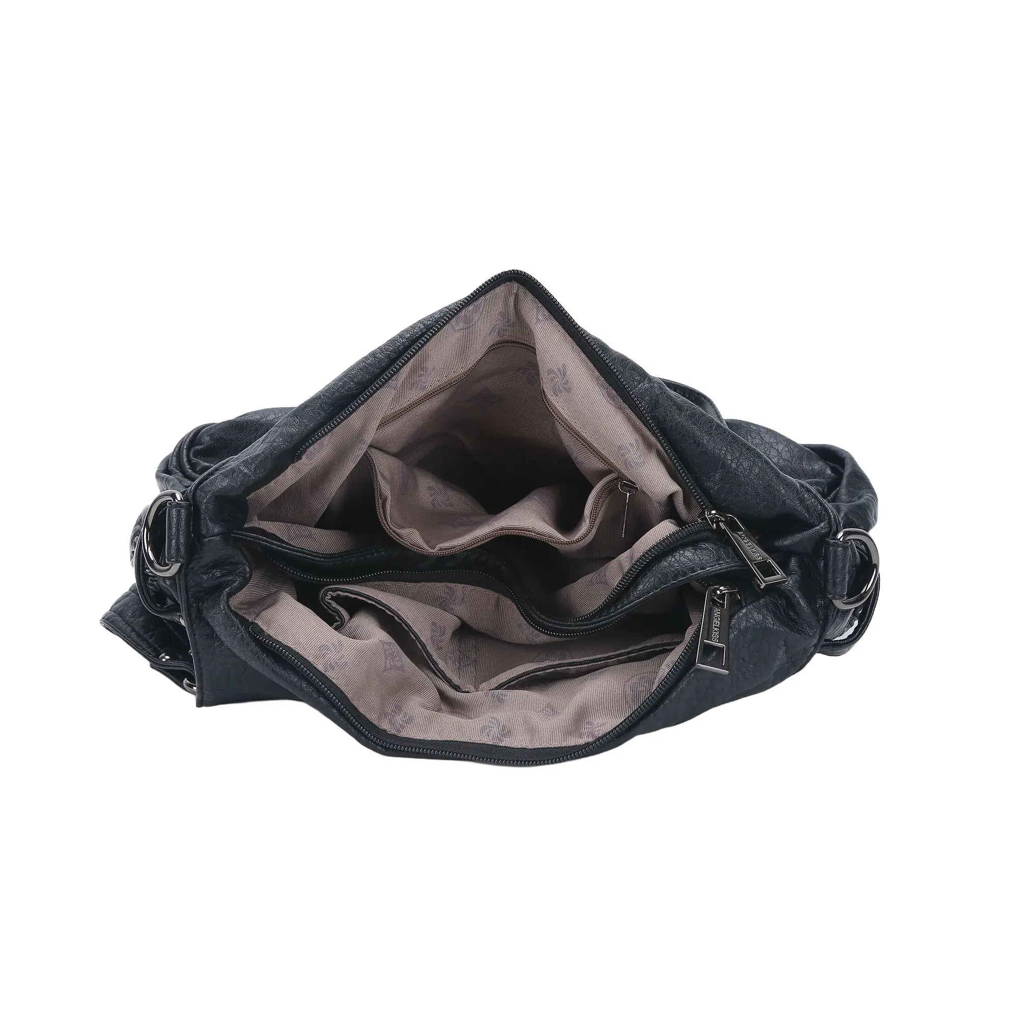 Multiple Zipper Crossbody Grunge Retro Bag
