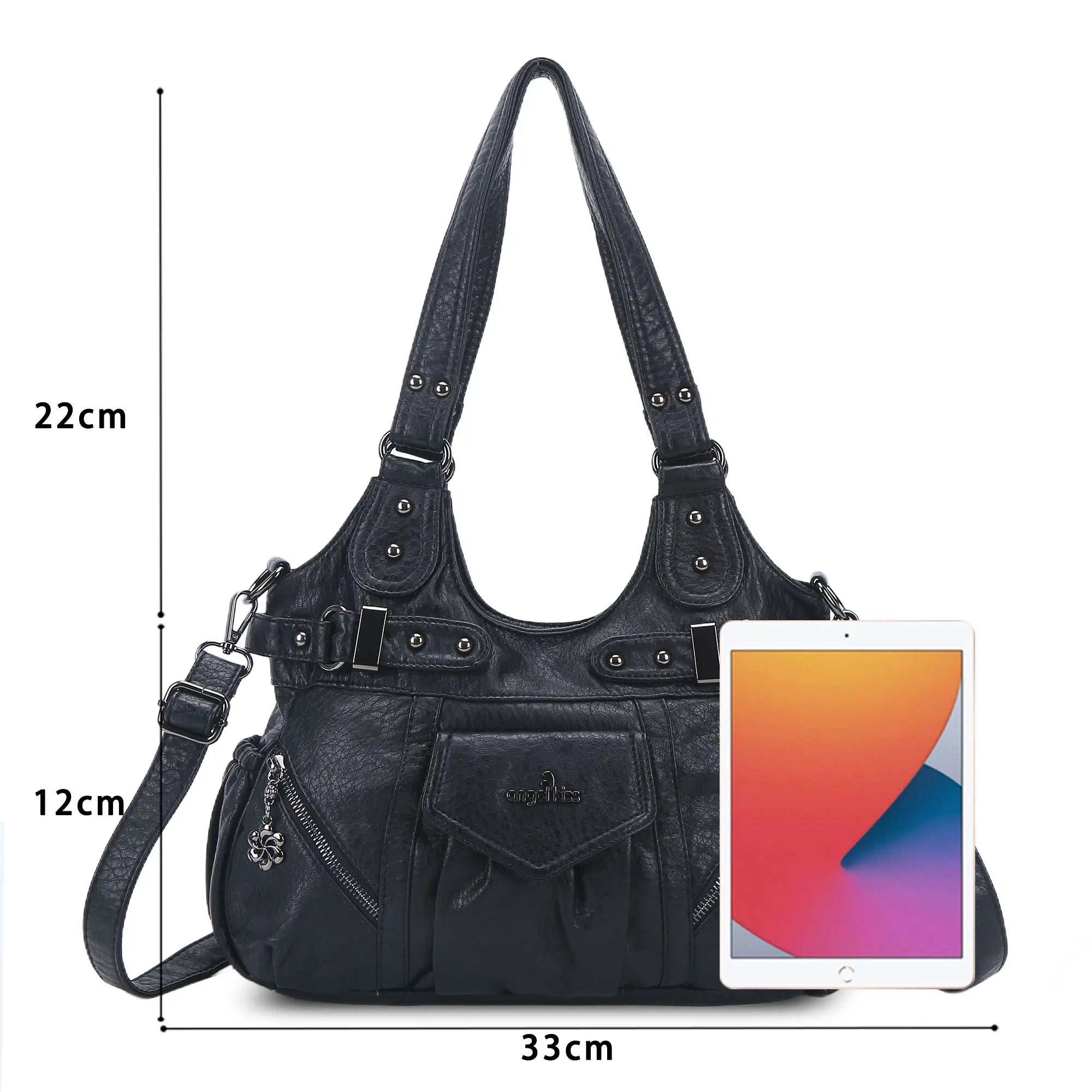 Multiple Zipper Crossbody Grunge Retro Bag