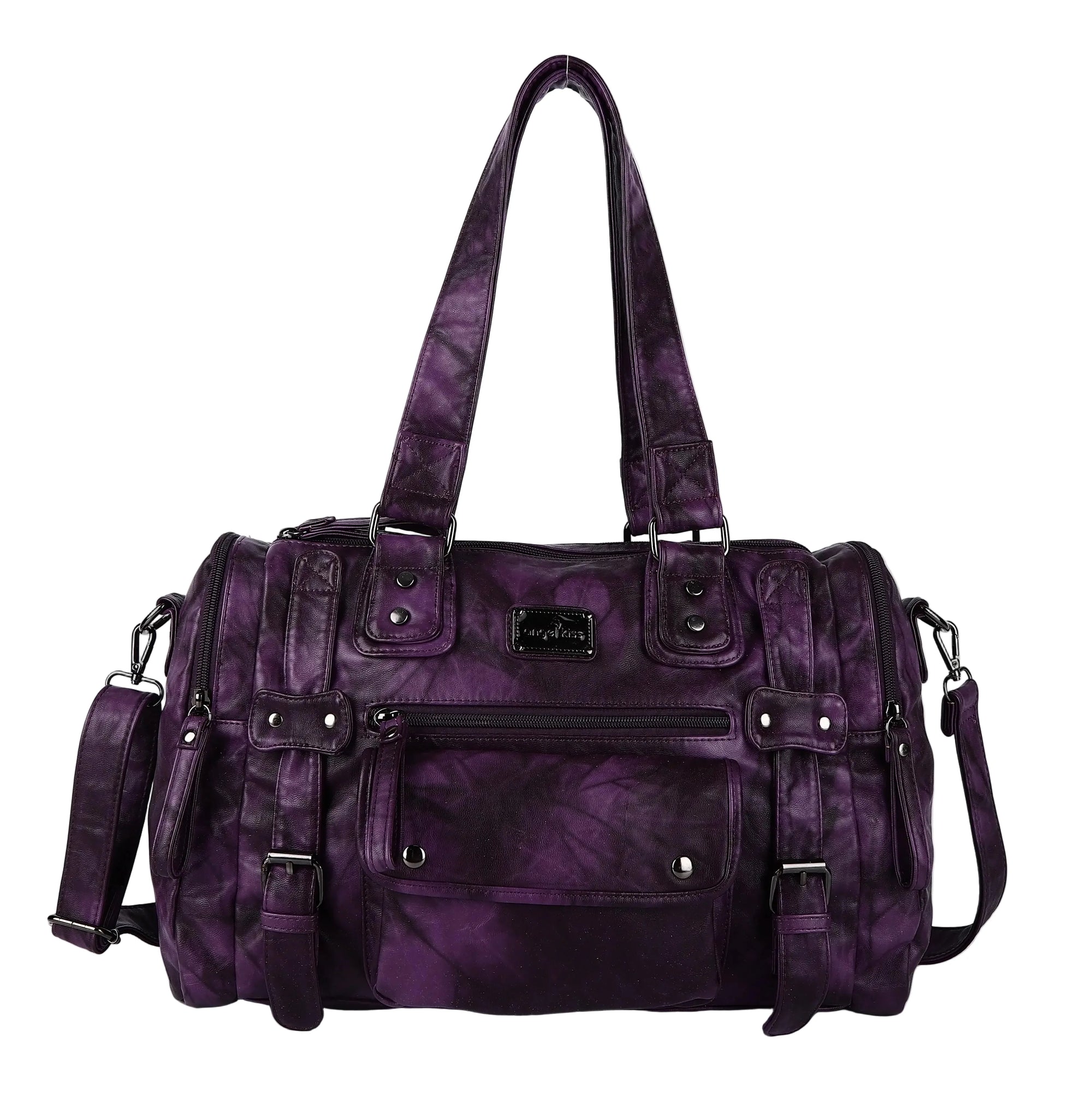Convertible Tie-Dye Vegan Leather Hobo Shoulder Bag