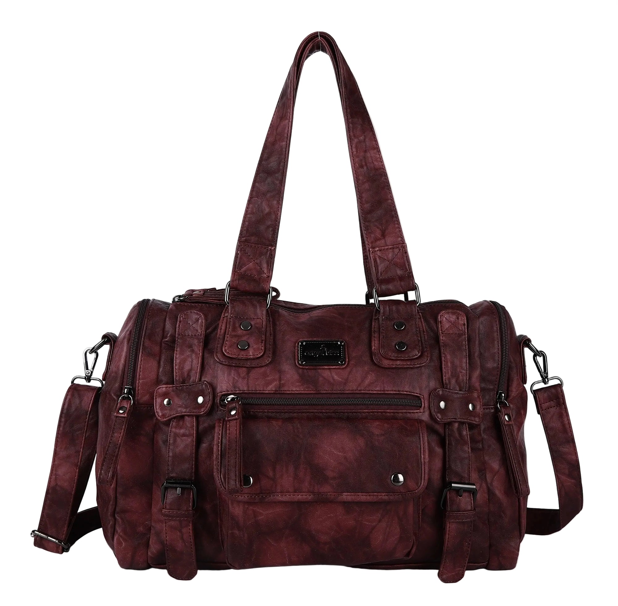 Convertible Tie-Dye Vegan Leather Hobo Shoulder Bag