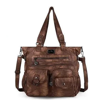Tie-Dye Multi-Pocket Utility Tote Bag