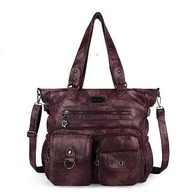 Tie-Dye Multi-Pocket Utility Tote Bag