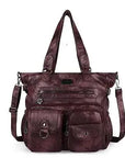 Tie-Dye Multi-Pocket Utility Tote Bag