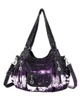 East-West Multi-Pocket PU Hobo Shoulder Bag