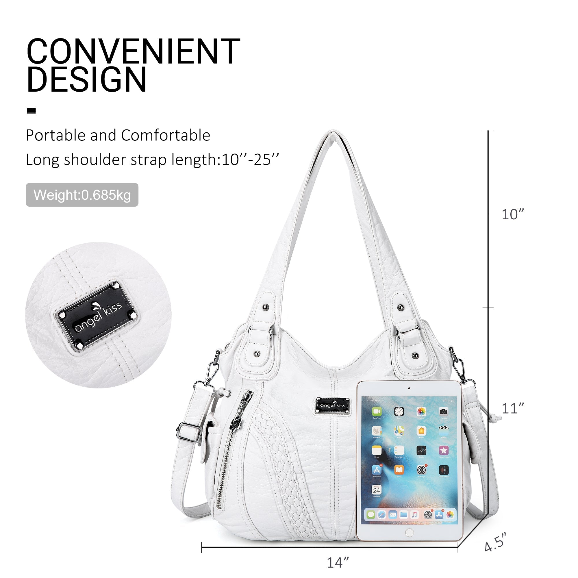 washed roomy Daily women Waterproof unique hobo handbag-Angelkiss Bag