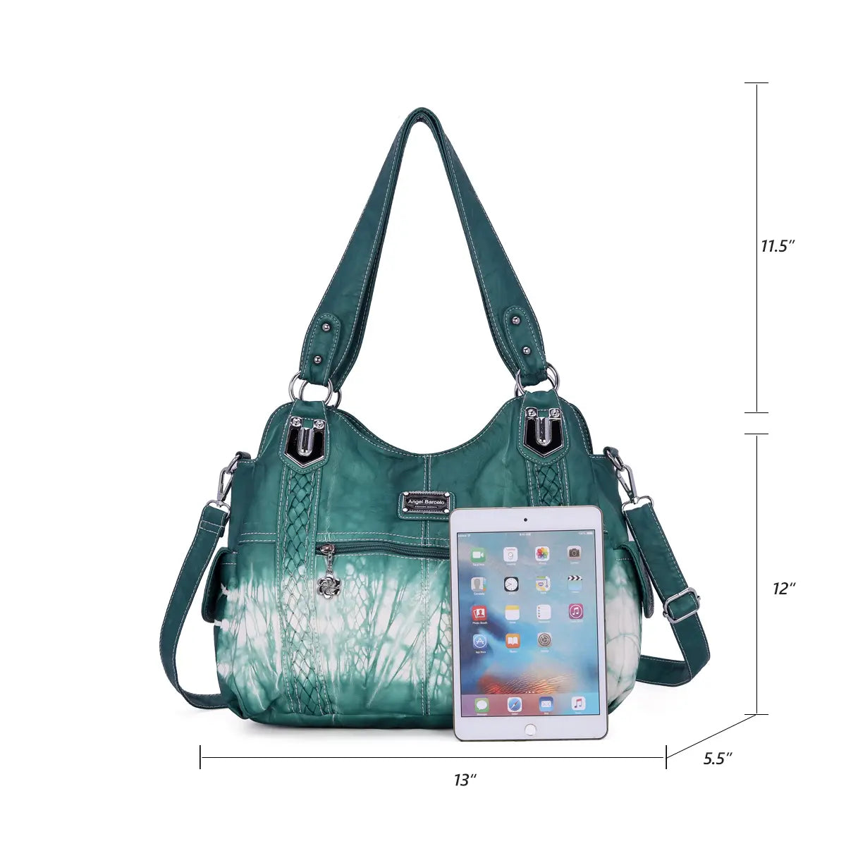 Washed PU Tie-Dye Hobo Shoulder Bag