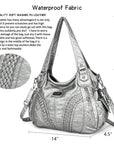 washed Large capacity Daily women Waterproof unique hobo handbag-Angelkiss Bag