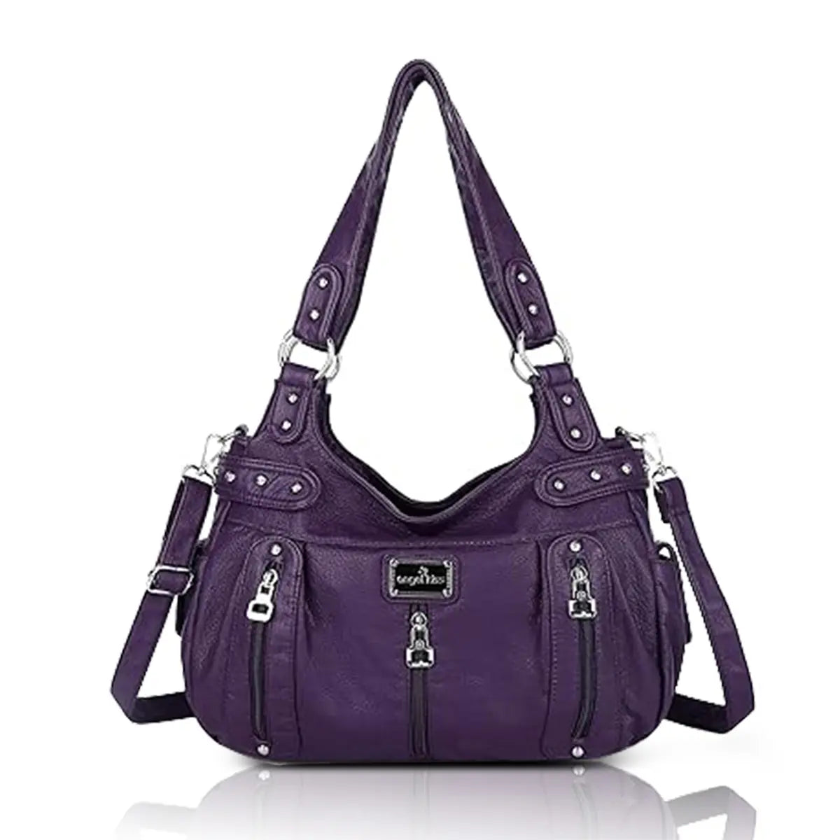 PU Multi-Zipper Classic Hobo Bags
