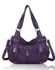 PU Multi-Zipper Classic Hobo Bags