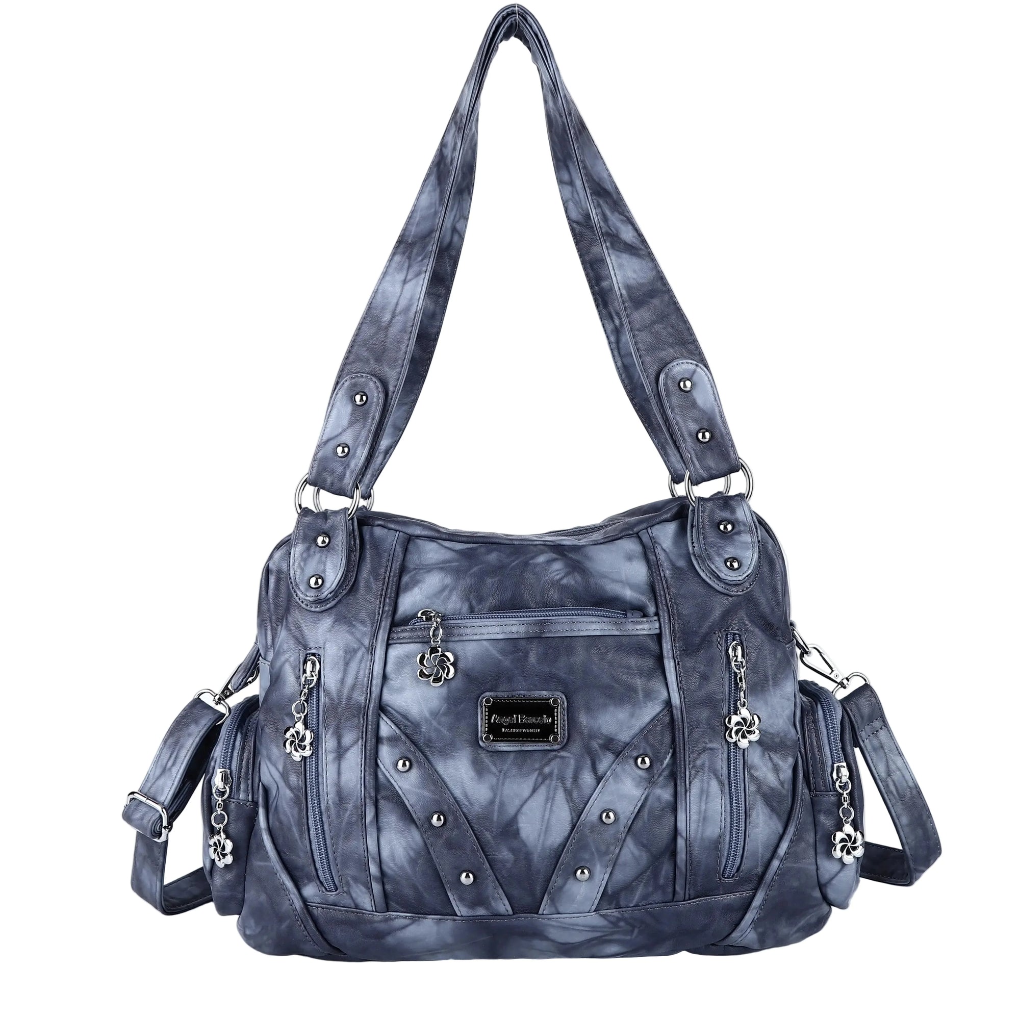 Large Leather Hobo Ladies Crossbody Handbags Studded Bag