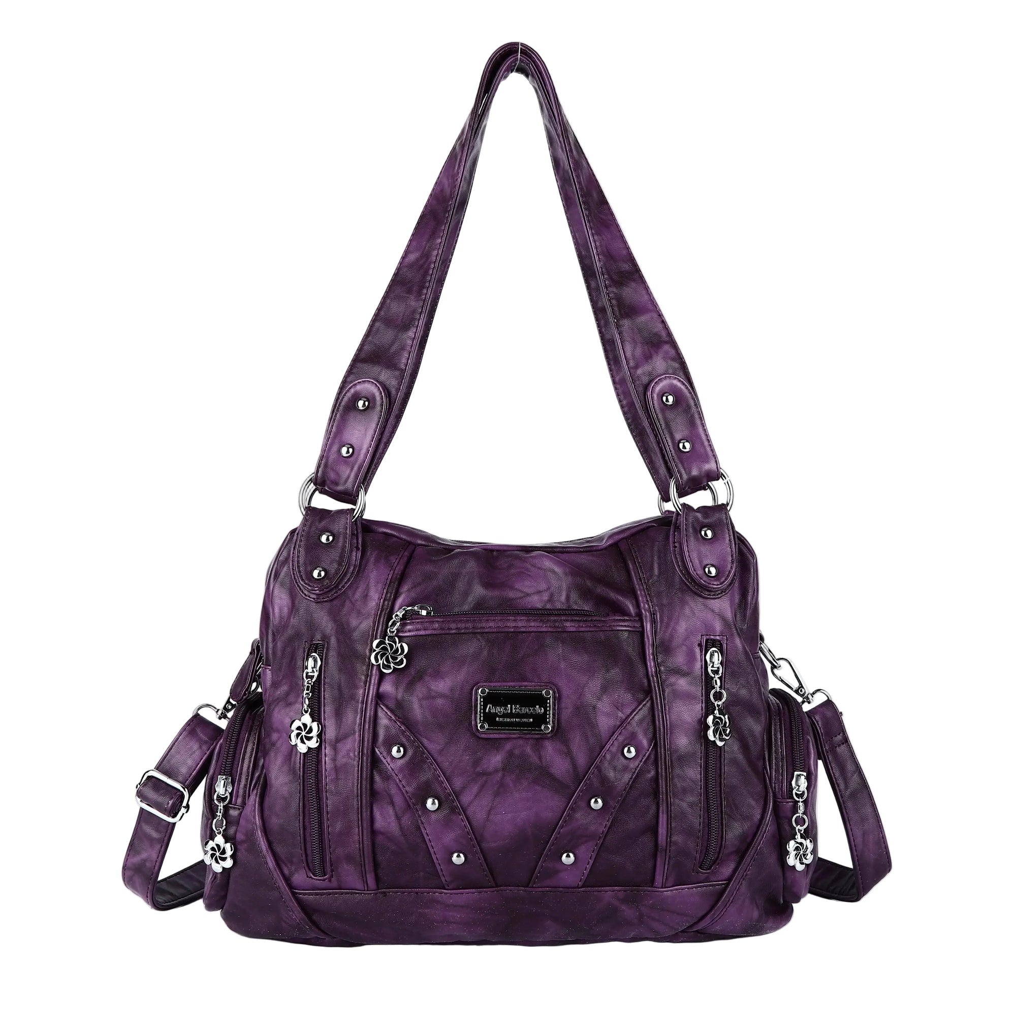Large Leather Hobo Ladies Crossbody Handbags Studded Bag
