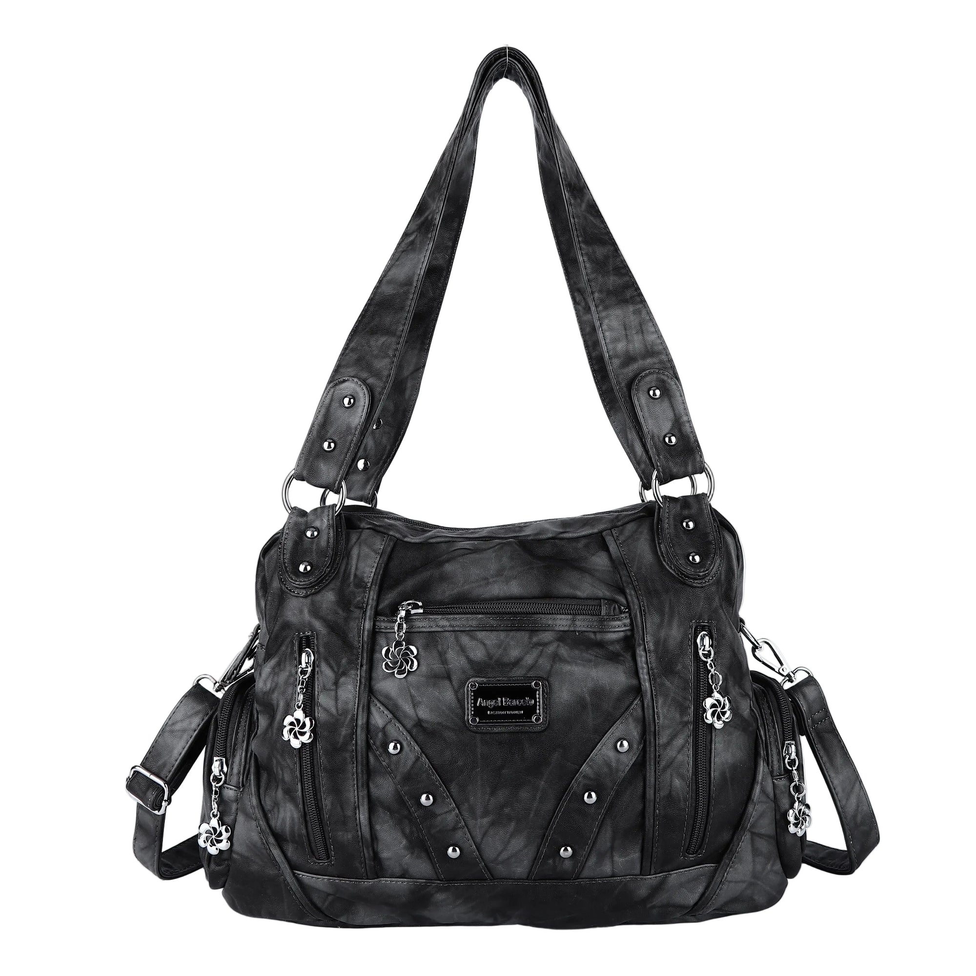 Large Leather Hobo Ladies Crossbody Handbags Studded Bag