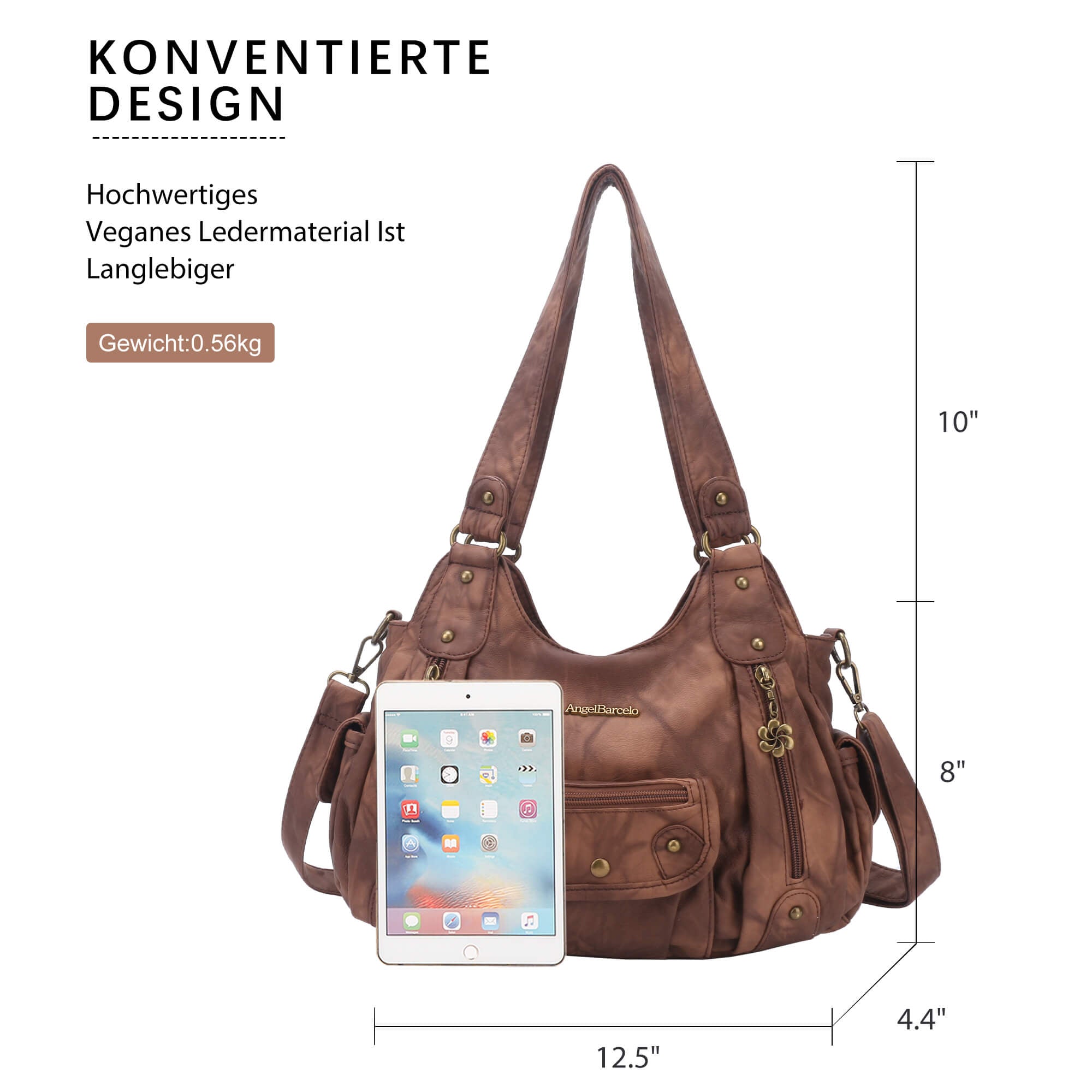 Tie-Dye Multi-Zip Hobo Shoulder Crossbody Bag