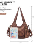 Tie-Dye Multi-Zip Hobo Shoulder Crossbody Bag