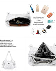 washed roomy Daily women Waterproof unique hobo handbag-Angelkiss Bag