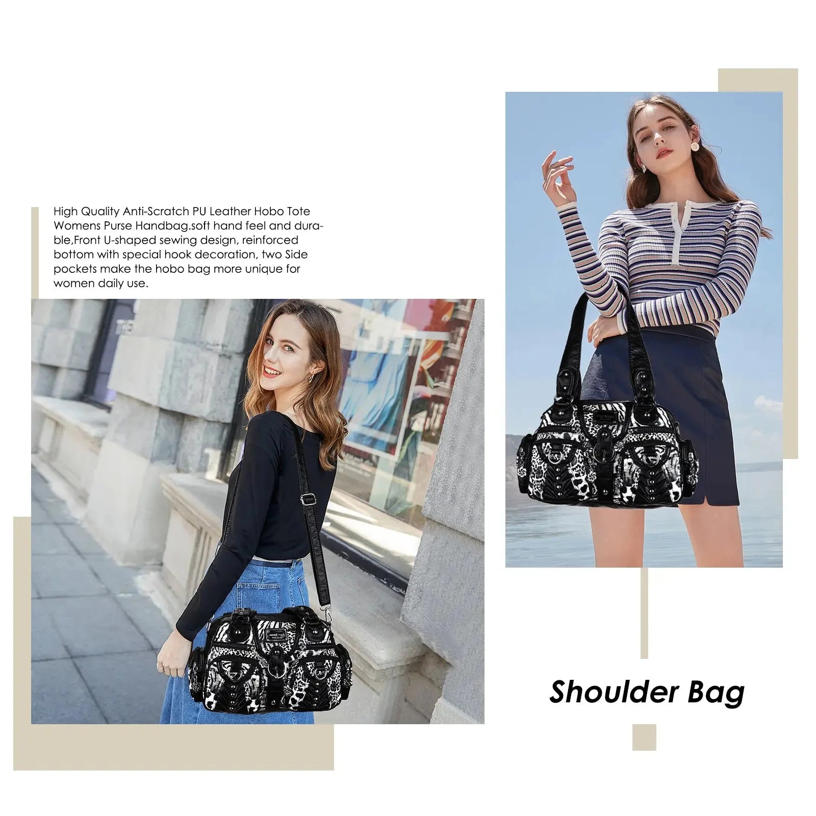 Edgy Leopard Print Satchel – Punk Rock Studded Shoulder Bag
