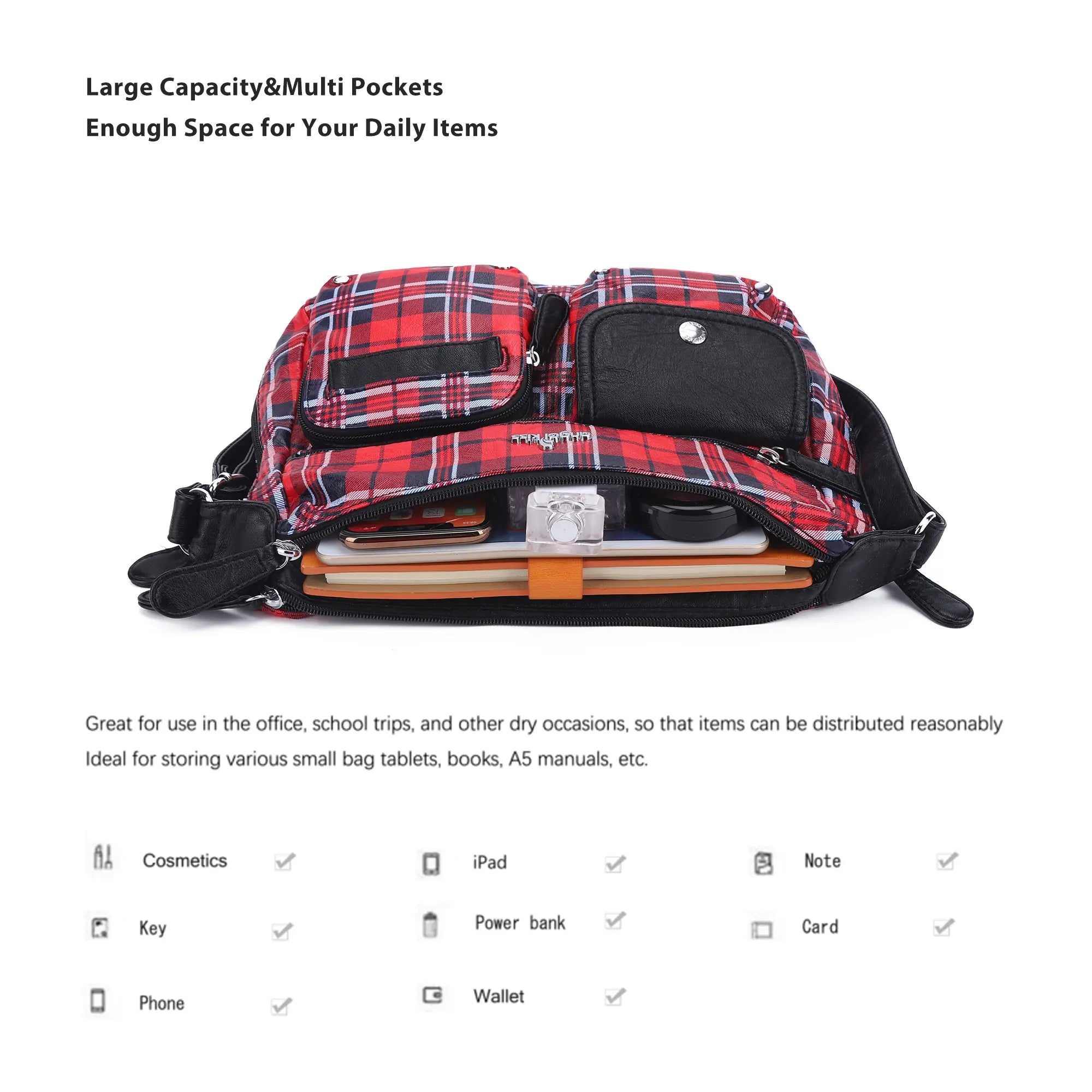 East West Plaid Crossbody Bag with Wallet