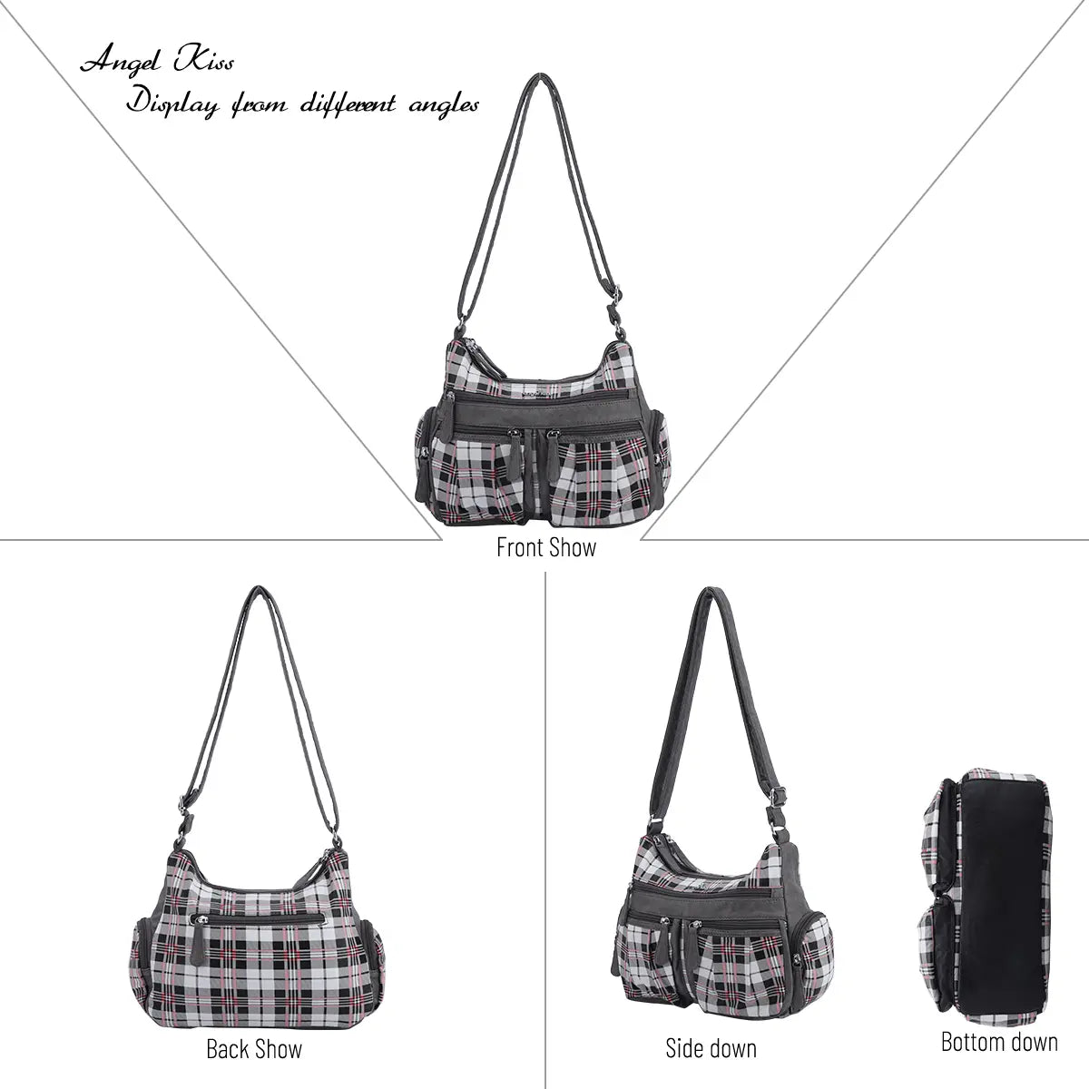 East West Plaid Crossbody Bag with Wallet
