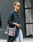 East West Plaid Crossbody Bag with Wallet