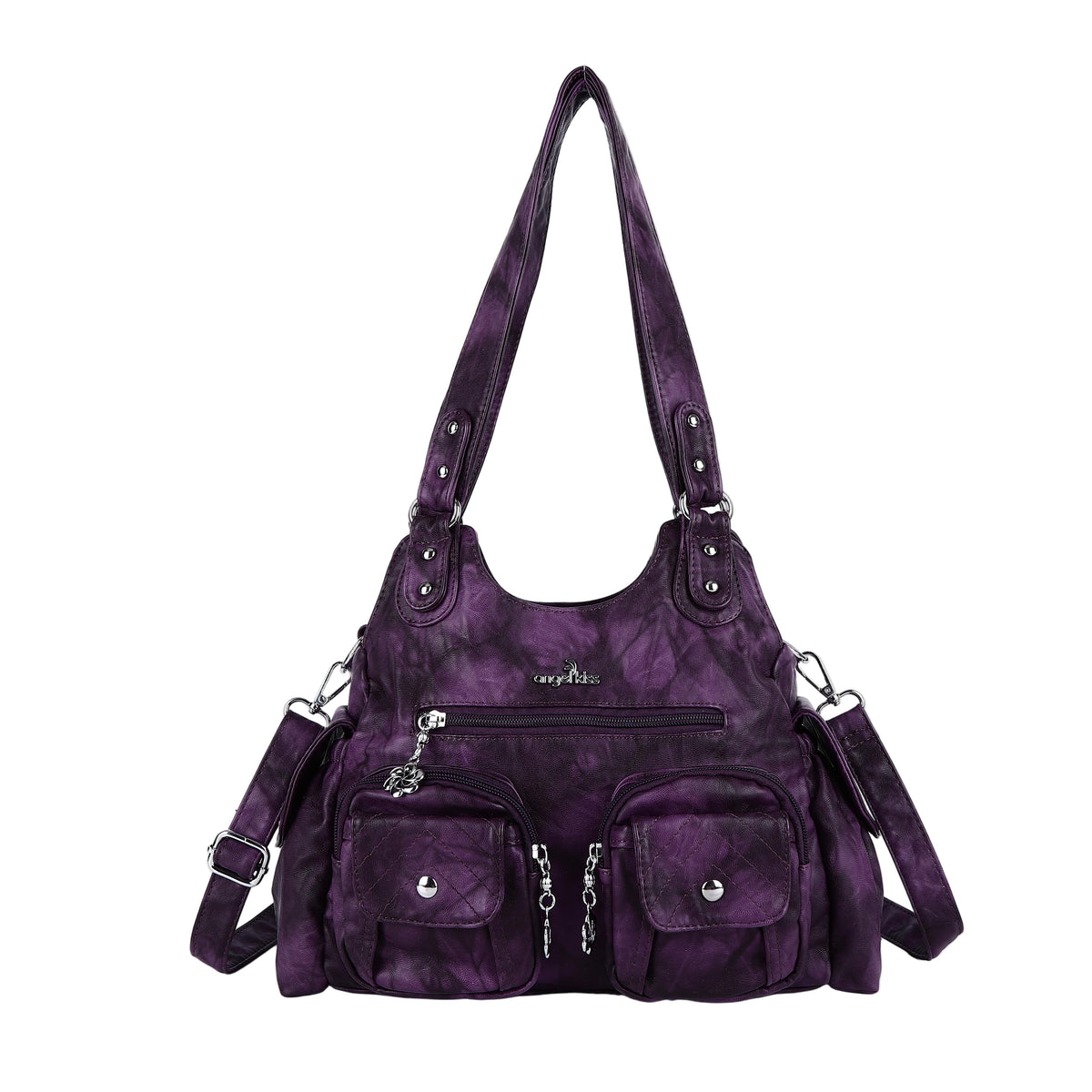 Tie-Dye Bag Womens Y2K Hobo Purse Faux Leather