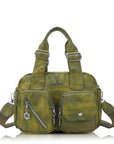 Small Multi-Pocket Satchel Bag with Adjustable Crossbody Strap