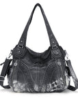washed tie-dyeDaily women simple unique hobo handbag-Angelkiss Bag