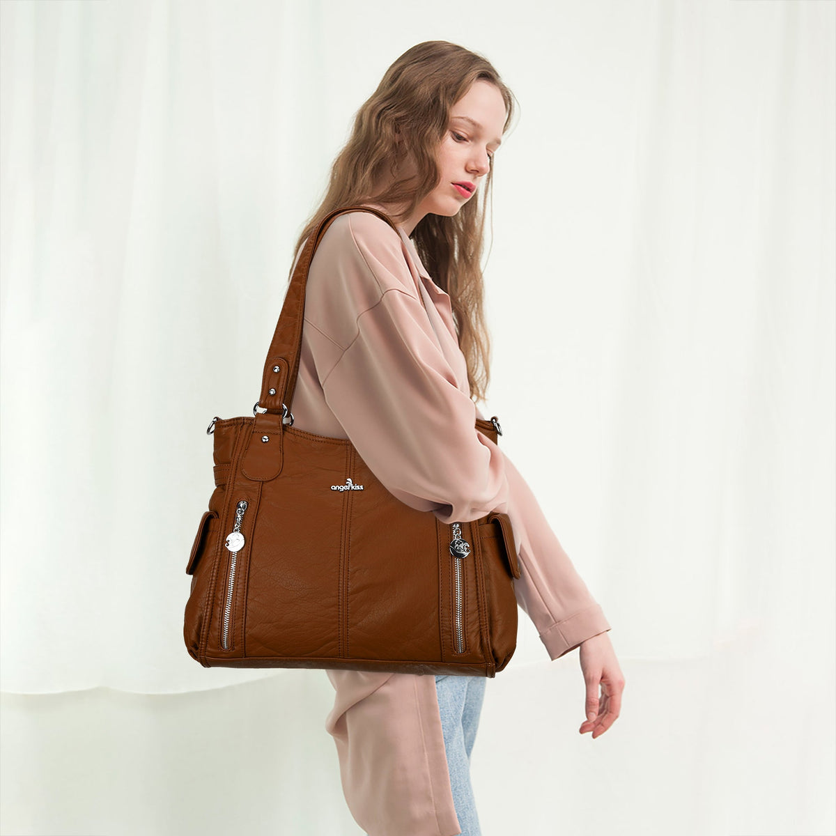 Angel Kiss Ladies solid color vintage handbag-Angelkiss Bag