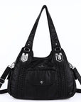 Soft Vegan Leather Woven Shoulder Bag for Women