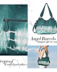 Washed PU Tie-Dye Hobo Shoulder Bag