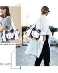 East-West Multi-Pocket PU Hobo Shoulder Bag