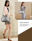 washed Large capacity Daily women Waterproof unique hobo handbag-Angelkiss Bag
