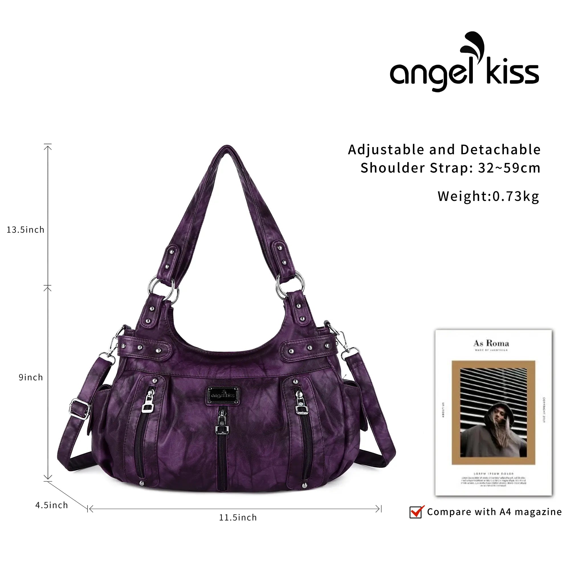 PU Leather Tie-Dye Hobo Shoulder Bag for Women