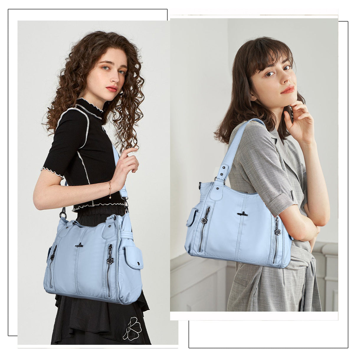 Angel Kiss Ladies roomy  washed handbag-Angelkiss Bag