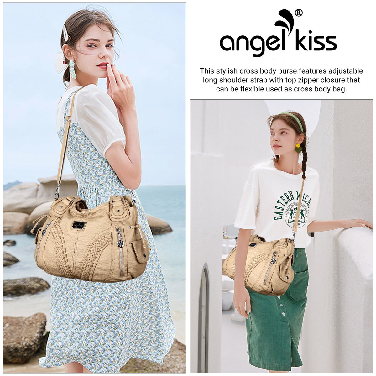 washed roomy Daily women Waterproof unique hobo handbag-Angelkiss Bag