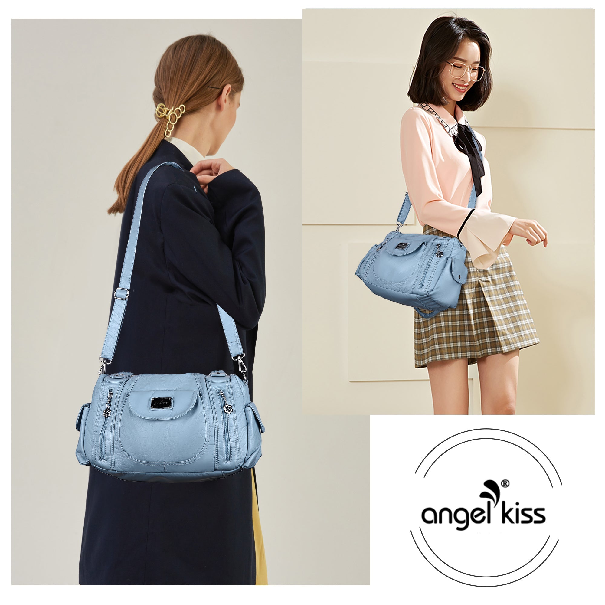 Women  handbag with High Quality Washed PU and Multi-pack-Angelkiss Bag