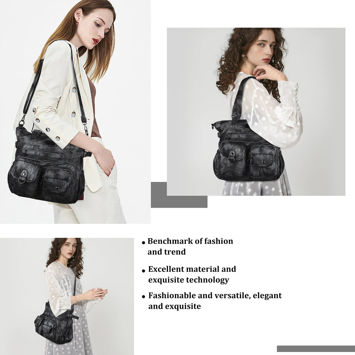 Large Muti-Pocket Women tie-dye Hobo Shoulder Bag-Angelkiss Bag