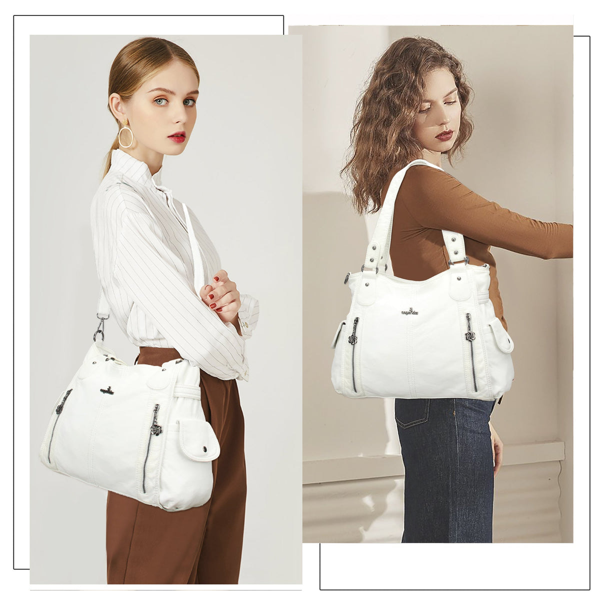 Angel Kiss Ladies roomy  washed handbag-Angelkiss Bag