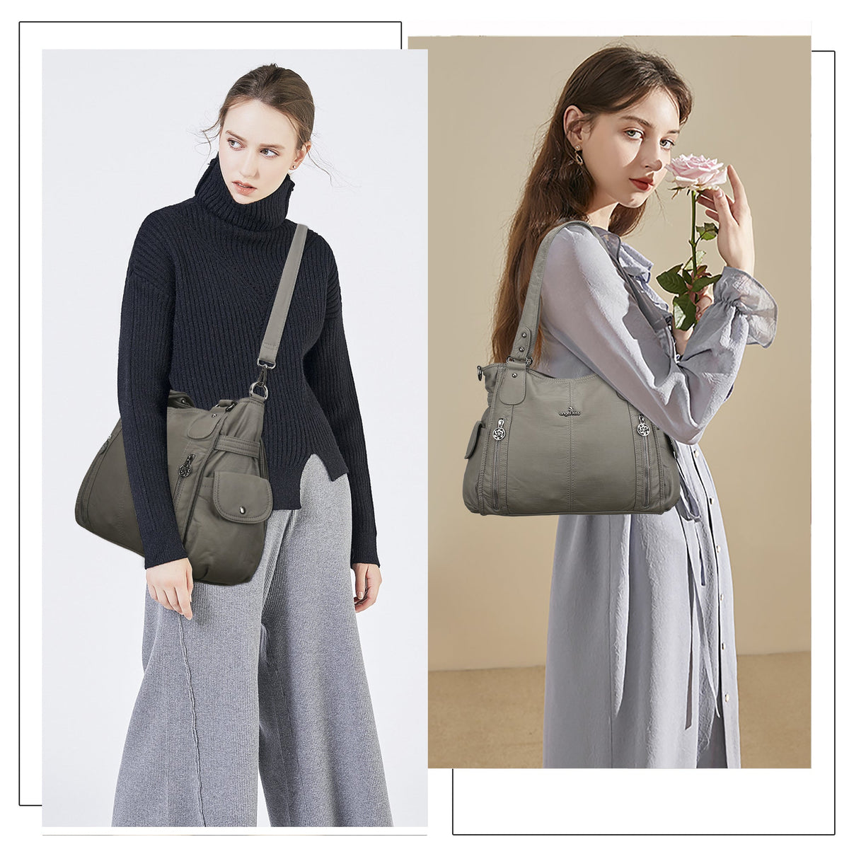 Angel Kiss Ladies solid color vintage handbag-Angelkiss Bag