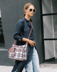 East West Plaid Crossbody Bag with Wallet
