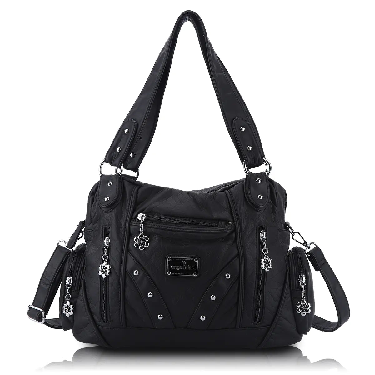 Large Leather Hobo Ladies Crossbody Handbags Studded Bag