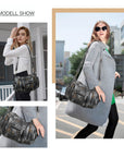 Tie-Dye Multi-Zip Hobo Shoulder Crossbody Bag