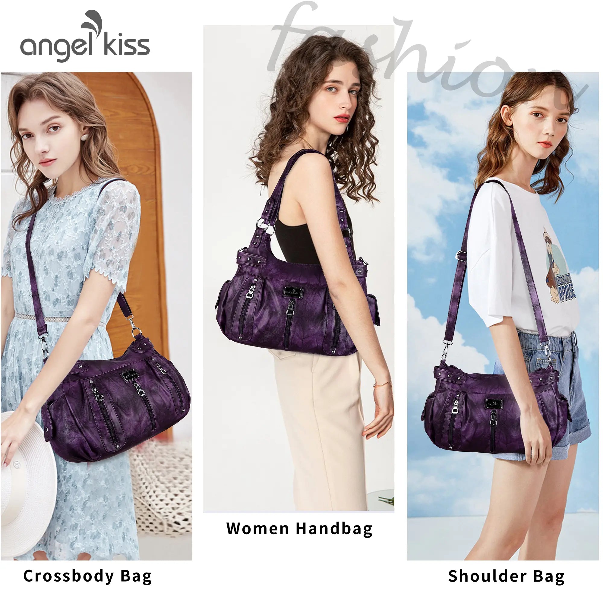 PU Leather Tie-Dye Hobo Shoulder Bag for Women