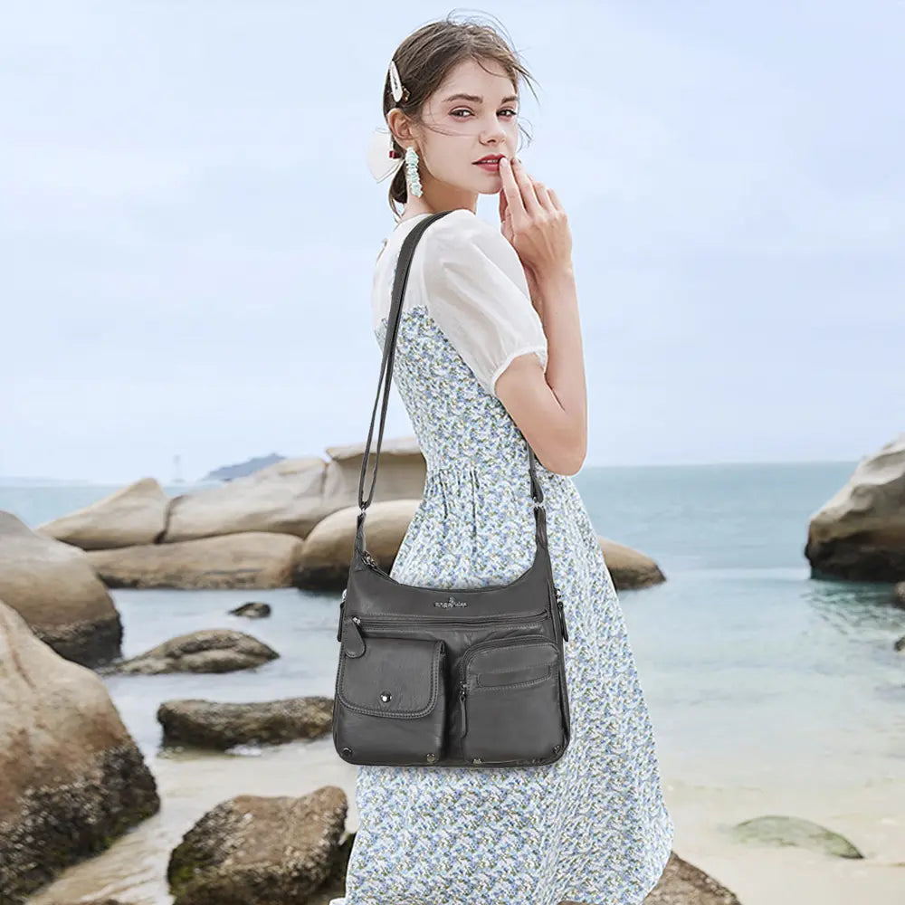 East West Plaid Crossbody Bag with Wallet