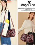 Hobo Leopard print Shoulder  Handbag-Angelkiss Bag