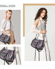 East-West Multi-Pocket PU Hobo Shoulder Bag