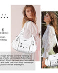 Soft PU Multi-Pocket Shoulder Purse with Crossbody Strap