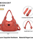 Women  handbag with High Quality Washed PU Multi Purpose tote bag-Angelkiss Bag